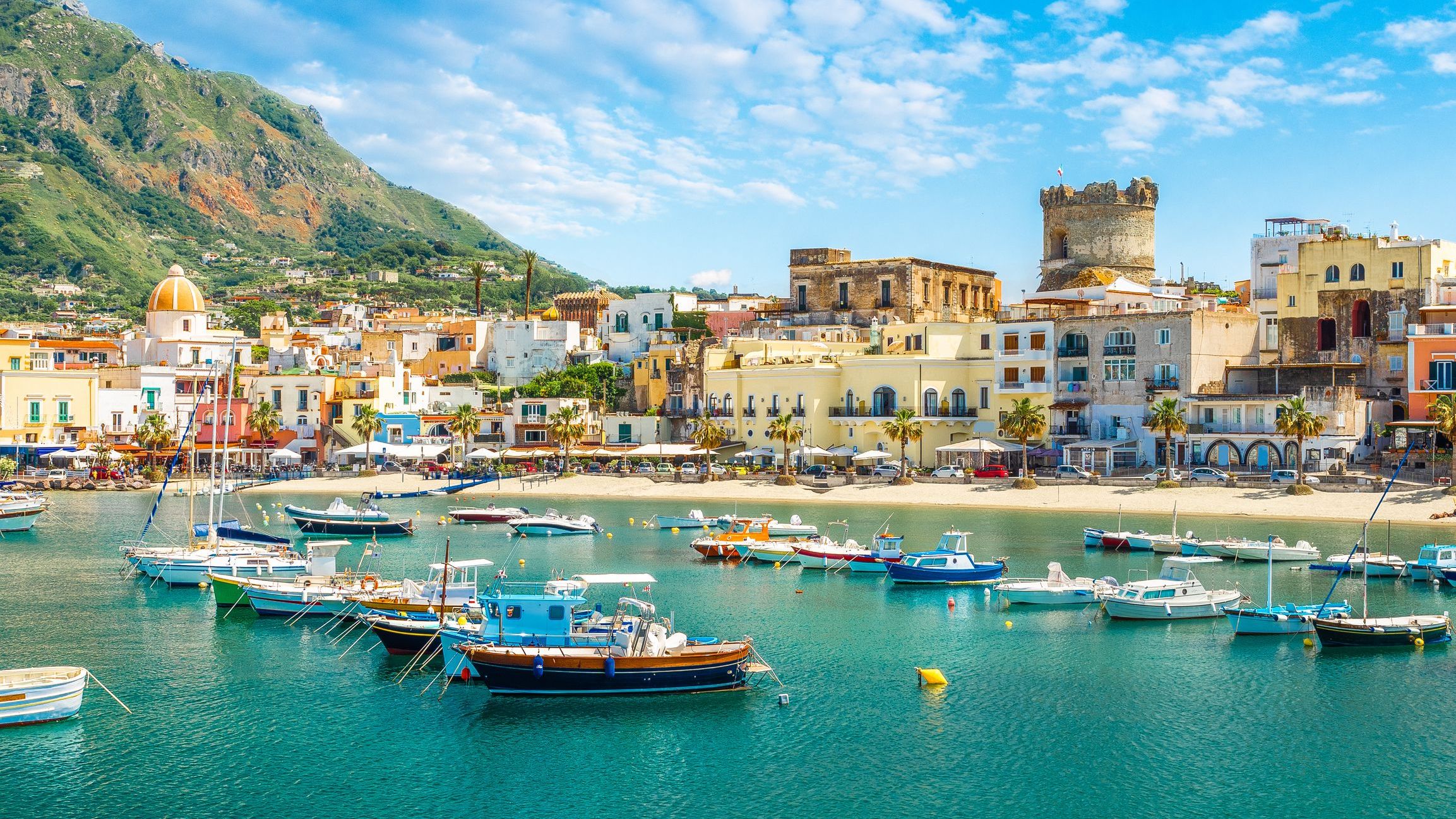 Panoramic view of Ischia, Italy.