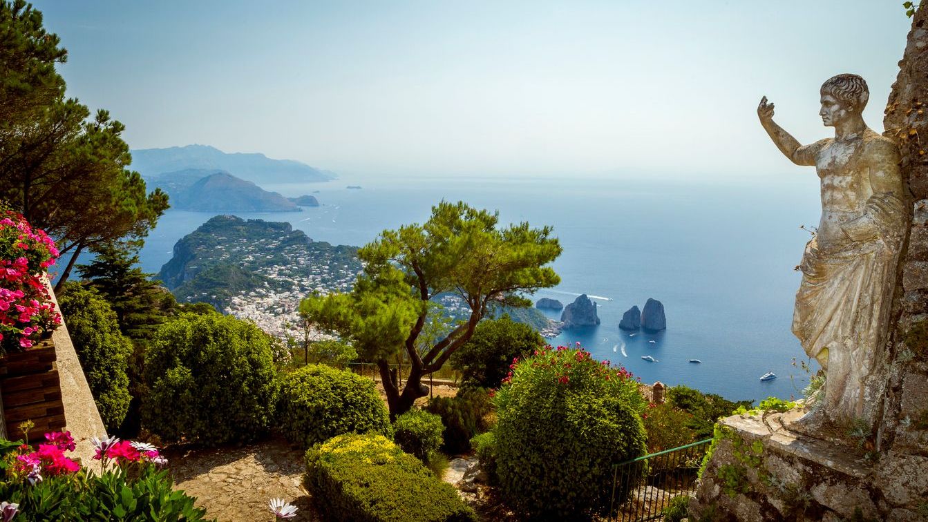 Panorama of Capri island from Mount Solaro.