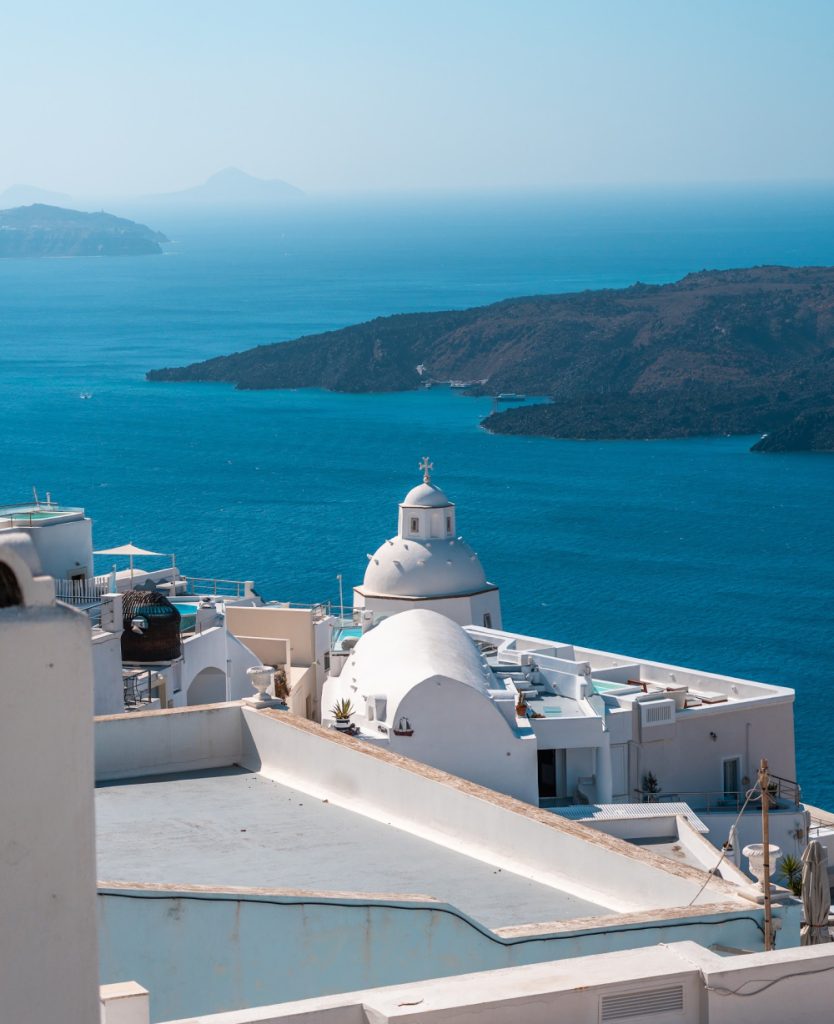 Architecture of Oia town on Santorini island, Greece